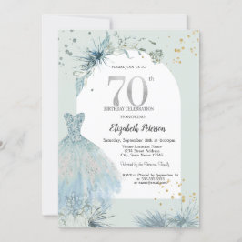 Invitación Moda Vestida Invierno 70 cumpleaños