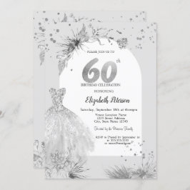 Invitación Moda Vestido Invierno Gris 60 cumpleaños