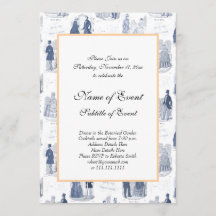 Moda vintage azul y blanca Toile francesa