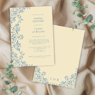Invitación Moda Vintage Bodas Amarillas Recepción Cena