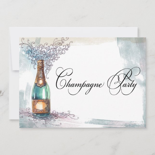 Invitación Moda Vintage Champagne (Anverso)