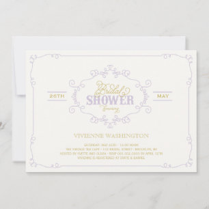 Invitación Moda vintage florece violeta novia invitada