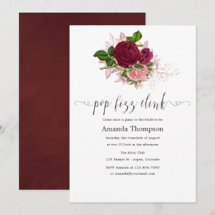 Invitación Moda vintage Rubor y Burgundy Pop Fizz