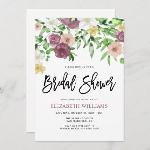 Invitación Moda Watercolor Floral Garden Bridal Shower