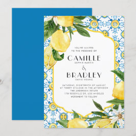Invitación Moda Watercolor Lemon Boda de verano mediterráneo