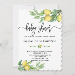 Invitación Moda Watercolor Lemon Tropical BABY SHOWER