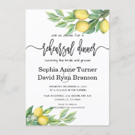 Invitación Moda Watercolor Limón Ensayo tropical Cena