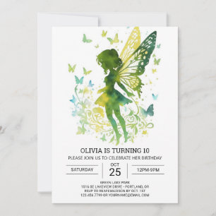 Invitación Moda Whimsical Fairy Birday