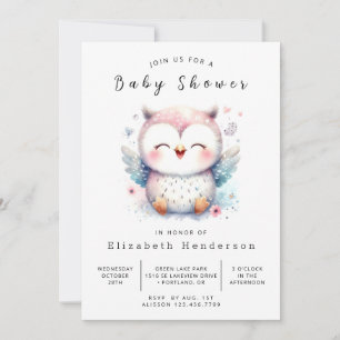 Invitación Moda Whimsical Owl Baby Shower