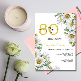 Invitación Moda White Daisy Floral Verdor Cumpleaños