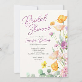 Invitación Moda Wildflower Script Bridal Shower