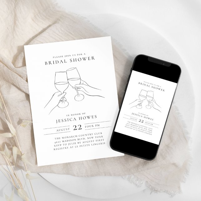 Invitación Moda Wine Bridal Shower (Subido por el creador)