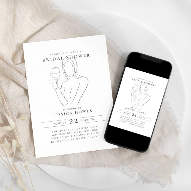 Invitación Moda Wine Bridal Shower (Subido por el creador)