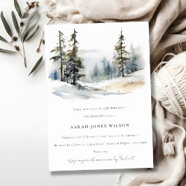 Invitación Moda Winter Pine Trees Paisaje de Nieve Cumpleaños