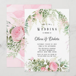 Invitación Moda Wisteria Rosa Botánica Boda Floral Francés