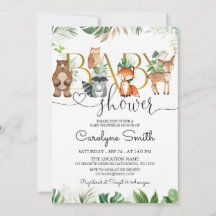 Moda Woodland Animals Greenery Baby Shower