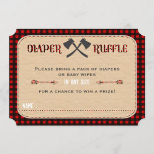 Invitación Moda Woodland Lumberjack Boy Diaper Raffle Ticket