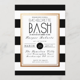 Invitación Moda y Bachelorette Bash formal | Oro y negro