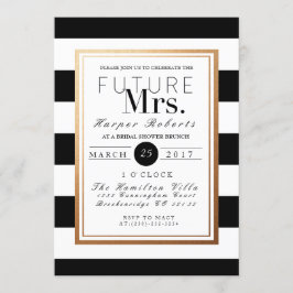 Invitación Moda y ducha formal de novias | Oro y negro