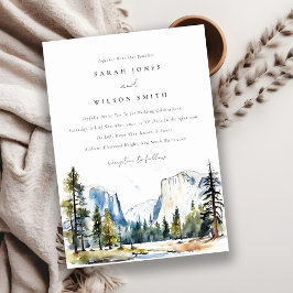 Invitación Moda Yosemite Parque Nacional CA Boda acuarela