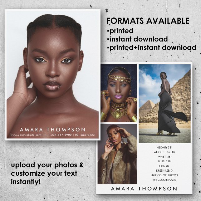 Invitación Model Actor Modeling Comp Card 4 Photo Modern (Model Actor Modeling Comp Card 4 Photo Modern)