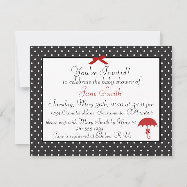 Invitación modela retra de Baby Shower (Anverso)