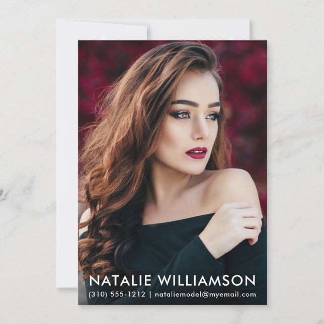 Invitación Modelo Actor 5x7 Comp Card 1 Foto (Anverso)