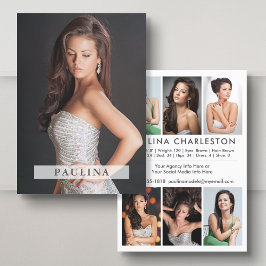 Invitación Modelo Actor 5x7 Comp Zed Card 7 Foto 2 lateral