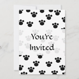 Invitación Modelo animal de la impresión de la pata. Blanco y
