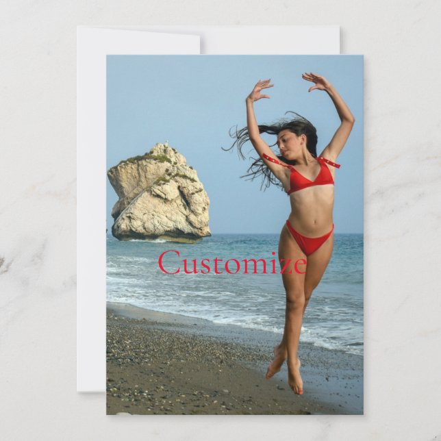 Invitación Modelo bikini bailando Thunder_Cove (Anverso)