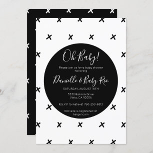 Invitación Modelo blanco y negro de la fiesta de bienvenida