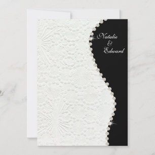 Invitación modelo blanco y negro del vintage del compromiso