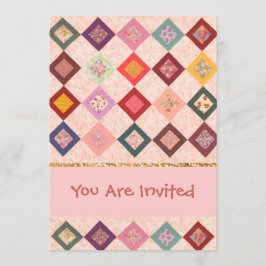 Invitación Modelo colorido de las telas