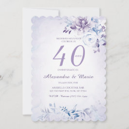 Invitación Modelo Cumpleaños 40 años Color Lavanda