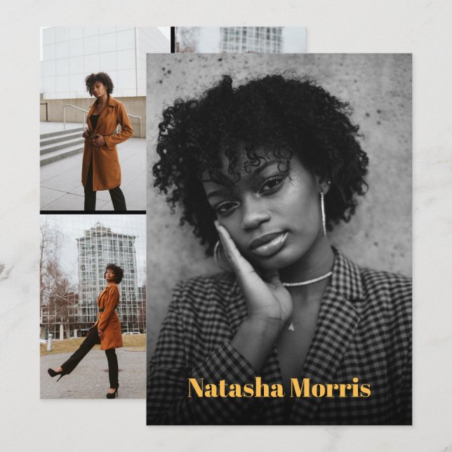 Invitación Modelo de bailarín de actores 4 composiciones foto (Anverso / Reverso)