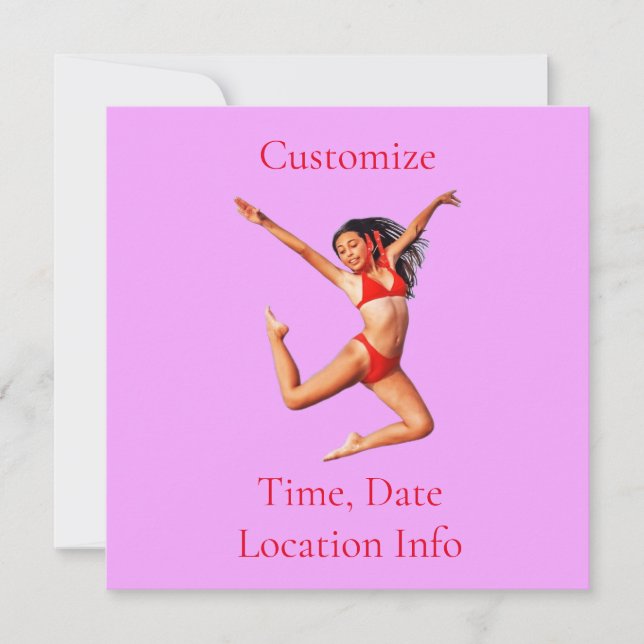 Invitación Modelo de baile bikini Thunder_Cove (Anverso)