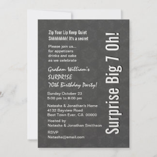 Invitación Modelo de estrella gris oh del cumpleaños grande 7