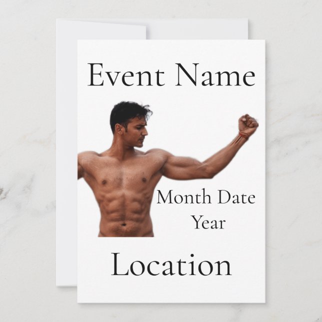 Invitación Modelo de fitness masculino Thunder_Cove (Anverso)