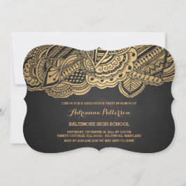 Invitación Modelo de la mandala del oro de la pizarra del