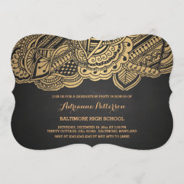Invitación Modelo de la mandala del oro de la pizarra del