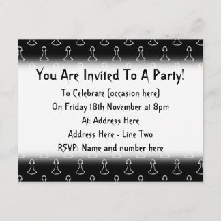 Invitación Modelo del ajedrez en blanco y negro.