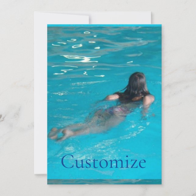 Invitación Modelo femenino de natación Thunder_Cove (Anverso)