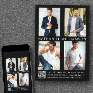 Invitación Modelo moderno Pro Actor 4 Photo QR Código Comp Ta