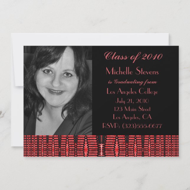 Invitación modelo negro rojo (Anverso)