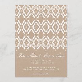 Invitación Modelo rústico falso Kraft de Boho, blanco