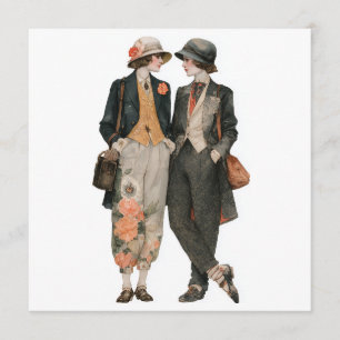 Invitación Modelos de moda queer vintage 2 - hoja de decoupag