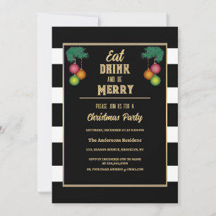 Invitación Moden Moda Come Bebida Y Sé Feliz Fiesta De Navida