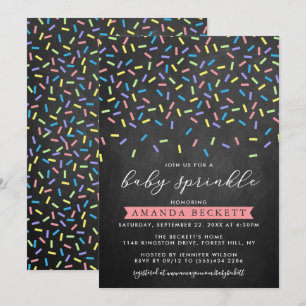 Invitación Moder Chalkboard Sprinkle Baby Shower