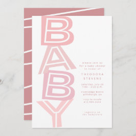 Invitación Moderada y audaz ducha de bebé rosa