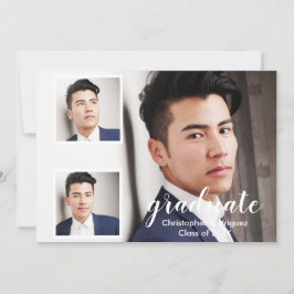 Invitación Modern 3 Photo Graduation